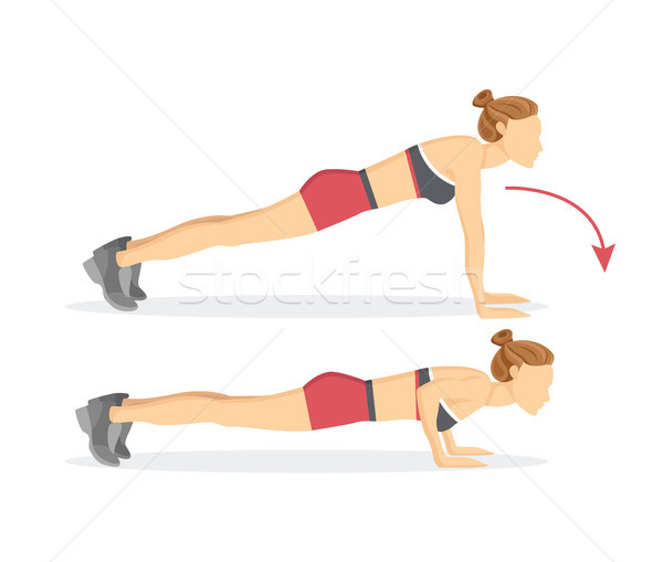 Push Ups Tabata Exercises Vector Illustration Stock photo © robuart