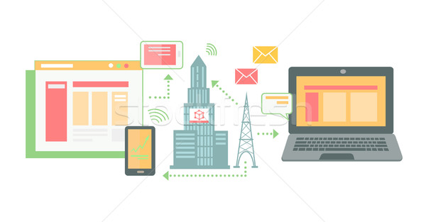 Ikon hely technológiák koncentráció internet hálózat Stock fotó © robuart