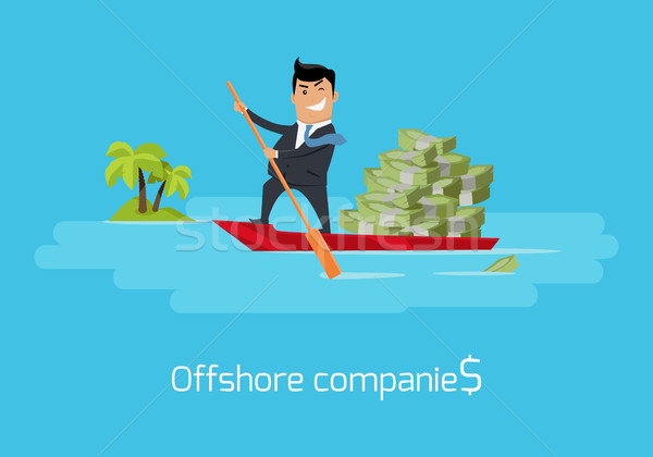 Offshore bedrijven ontwerp vector financiële criminaliteit Stockfoto © robuart