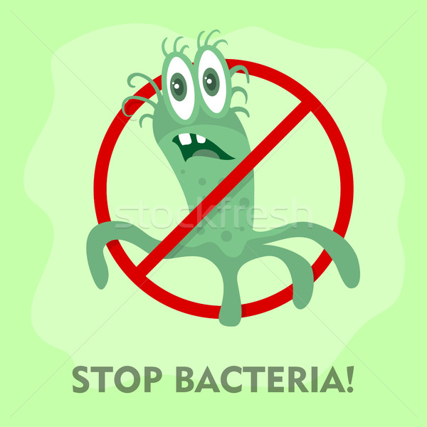Arrêter bactéries cartoon pas virus signe Photo stock © robuart