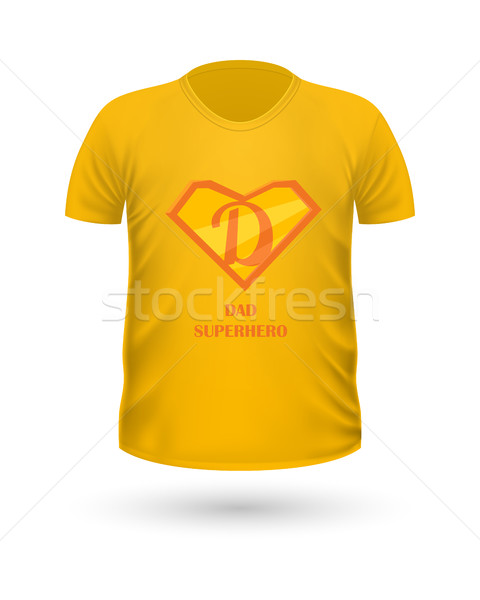 Stock photo: Dad Superhero T-shirt Front View Isolated. Vector