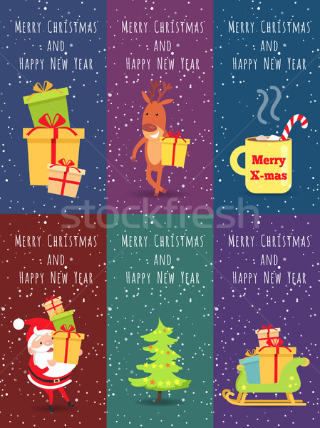 Merry Christmas and Happy New Year. Set of Banners Stock photo © robuart