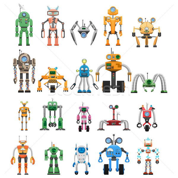 Robots Set Modular Collaborative Android Machines Stock photo © robuart