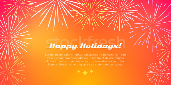Felice vacanze migliore fuochi d'artificio elementi banner Foto d'archivio © robuart
