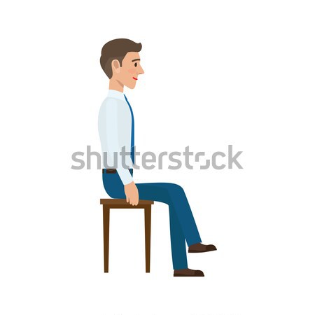 Man Sitting on Chair in Suit Side View Isolated Stock photo © robuart
