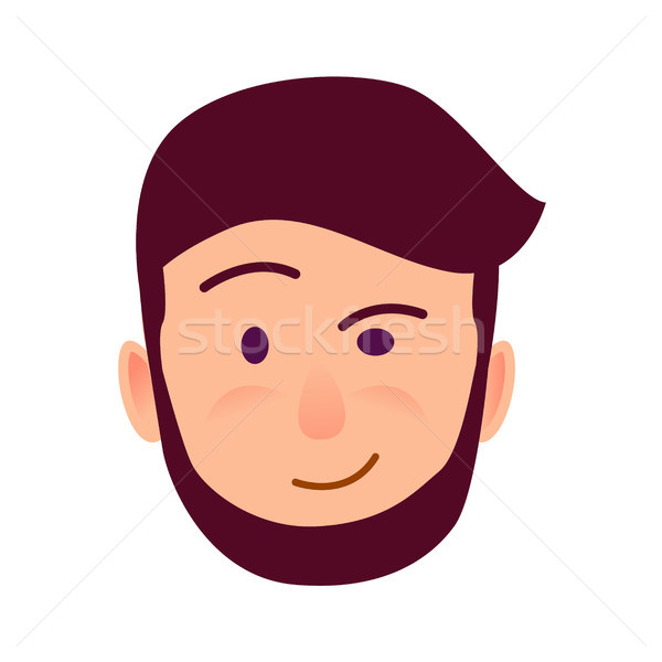 Jonge man gezicht vector icon rooskleurig bebaarde Stockfoto © robuart