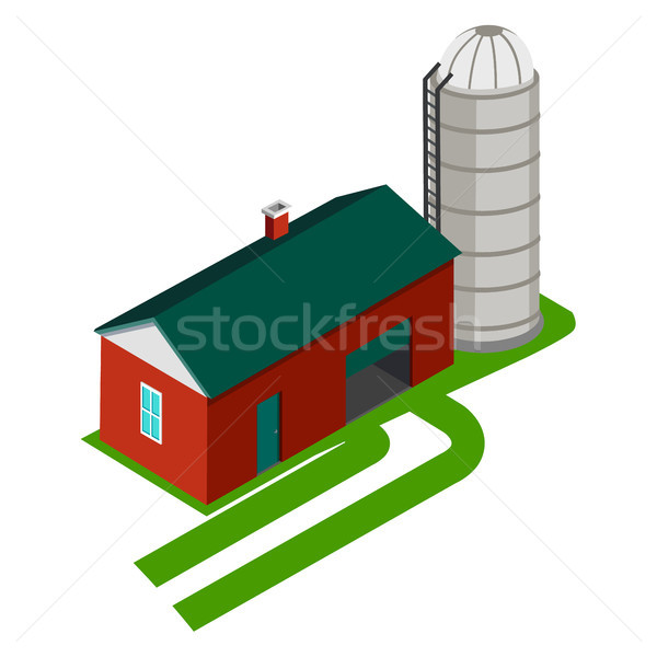 Cereal Silo and Storage House Vector Illustration Stock photo © robuart
