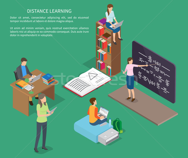 Сток-фото: расстояние · обучения · люди · вектора · веб · баннер