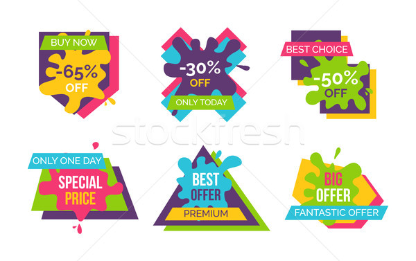 Buy Now, Best Choice Stickers Vector Illustration Stock photo © robuart