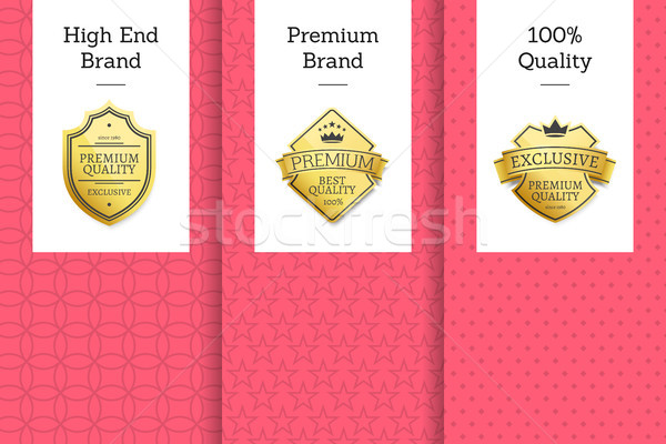 High End Brand Premium 100 Quality Golden Labels Stock photo © robuart