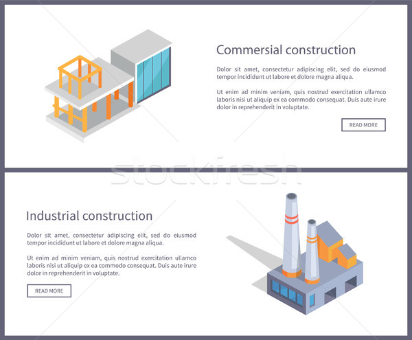 Commercial Construction Set Vector Illustration Stock photo © robuart