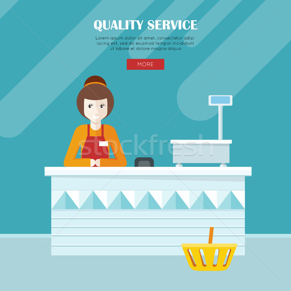 Stock photo: Quality Service. Shop Assistant at the Cash Desk.