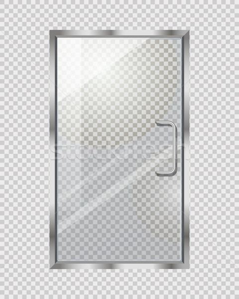 Transparent Door on Grey Checkered Background Stock photo © robuart
