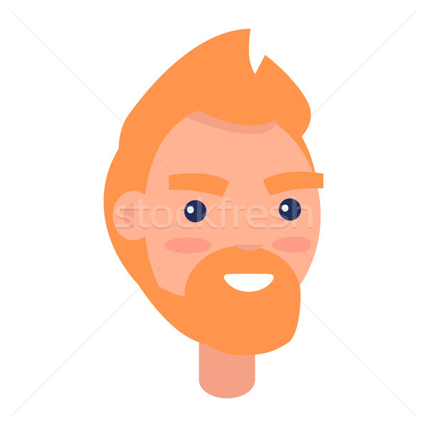 Red Male Character Face Front View Illustration Stock photo © robuart