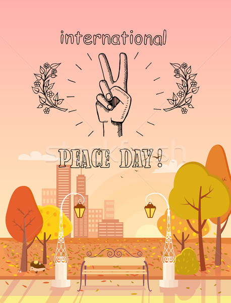 International Peace Day Emblem Autumn Theme Stock photo © robuart