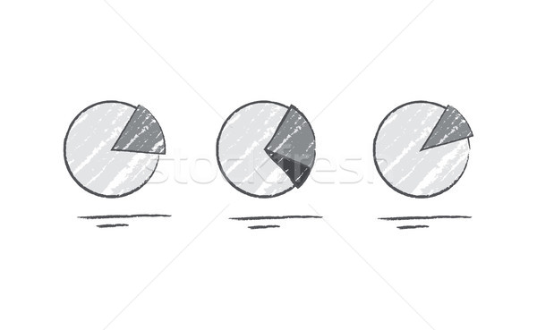 Stock photo: Pie Diagram Data Grey Color Vector Illustration