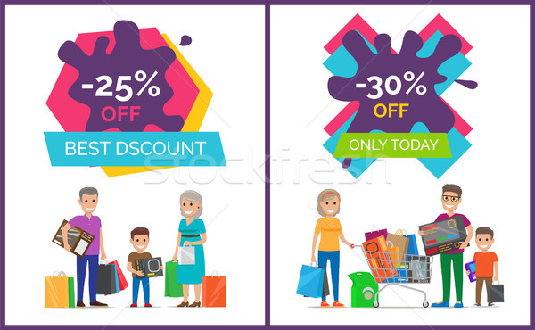Best Discount Only Today Set Vector Illustration Stock photo © robuart