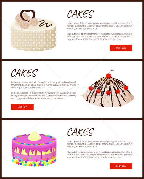 Ciasta wybór strona online sklep Zdjęcia stock © robuart