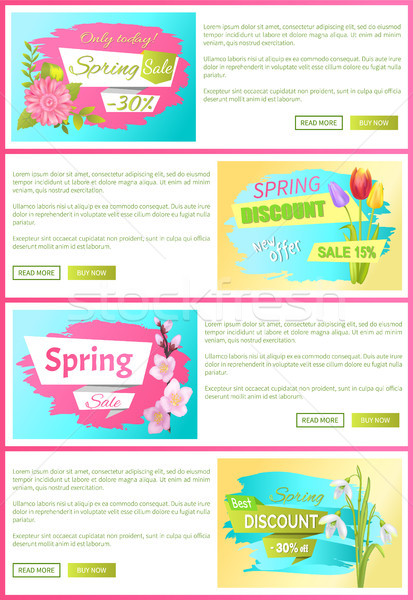 Only Today Spring Sale Set Vector Illustration Stock photo © robuart