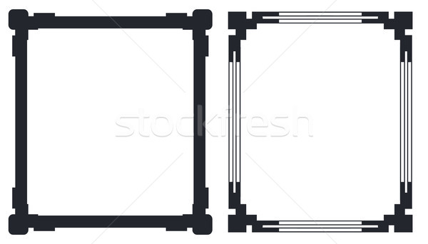 Colorless Black Frames with Decorative Corners Vector Stock photo © robuart