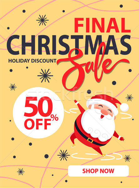 Final Christmas Sale Holiday Discount Poster Santa Stock photo © robuart