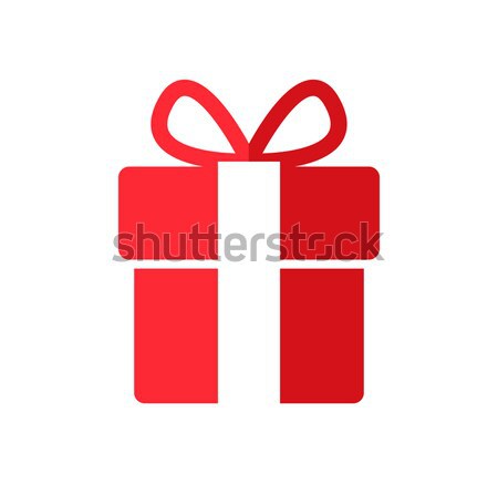 Geschenkbox Symbol linear Stil Bogen Vektor Stock foto © robuart