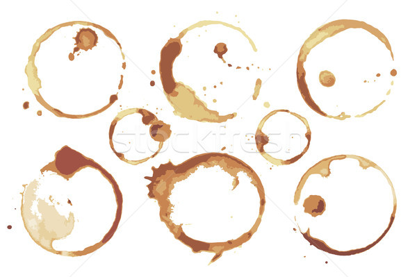 Coffee and Tea Stains Left by Cup Bottoms Set Stock photo © robuart