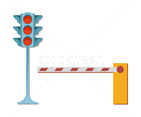 Traffic Lights Red Barrier Not Allowing to Enter Stock photo © robuart
