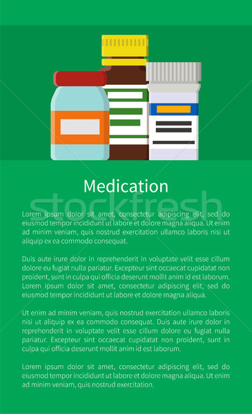 Medication Poster with Bottles Vector Illustration Stock photo © robuart