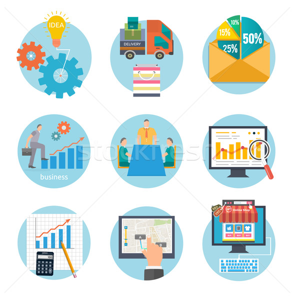 Business start infographic template Stock photo © robuart