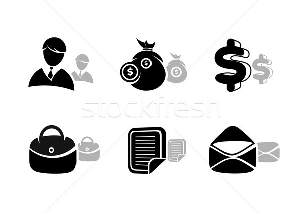 Icons set in black for business and finances Stock photo © robuart