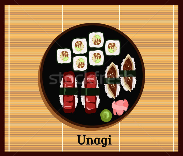 Unagi Sushi Design Flat Food Japanese  Stock photo © robuart