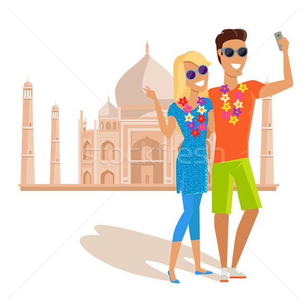 Couple Selfie on Summer Vacation in India Stock photo © robuart