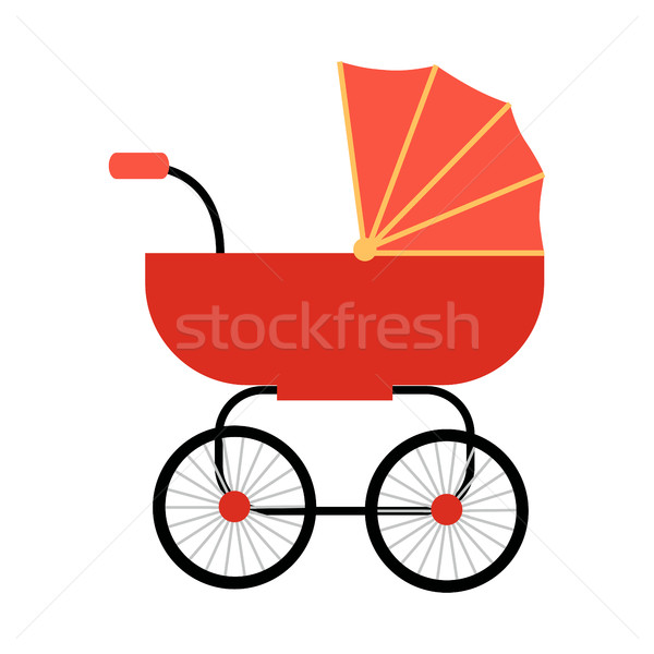 Klasyczny wózki dla dzieci wektora projektu czerwony stylu Zdjęcia stock © robuart