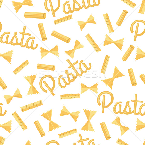 Pasta Seamless Pattern Isolated on White Stock photo © robuart