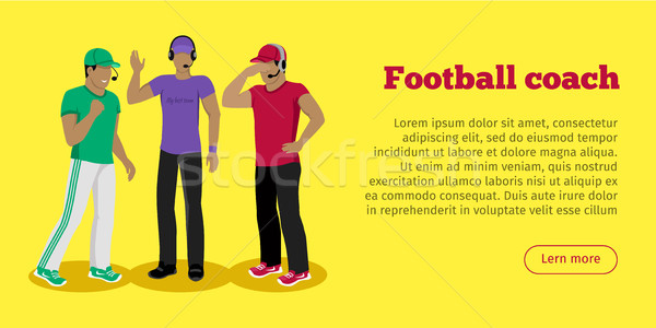 Football Coaches Web Banner Cartoon Soccer Referee Stock photo © robuart