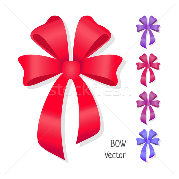 Vector boeg ingesteld geïsoleerd kleuren aanwezig Stockfoto © robuart
