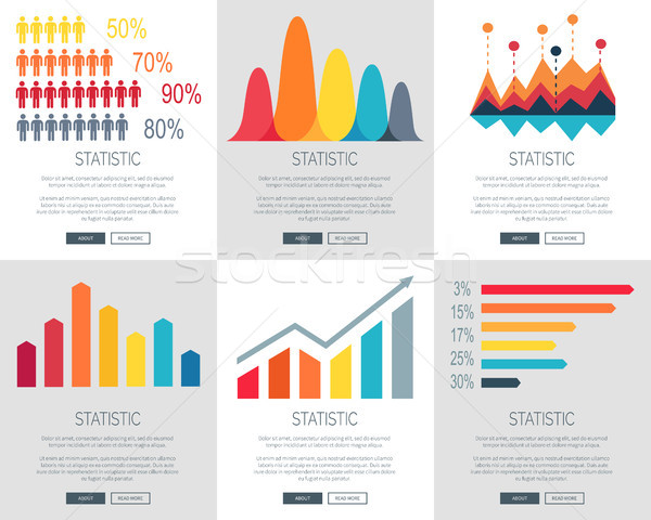 Statistisch illustratie ingesteld web pagina ontwerpen Stockfoto © robuart