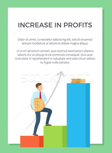 Növekedés profit férfi mászik emeleten óriás Stock fotó © robuart