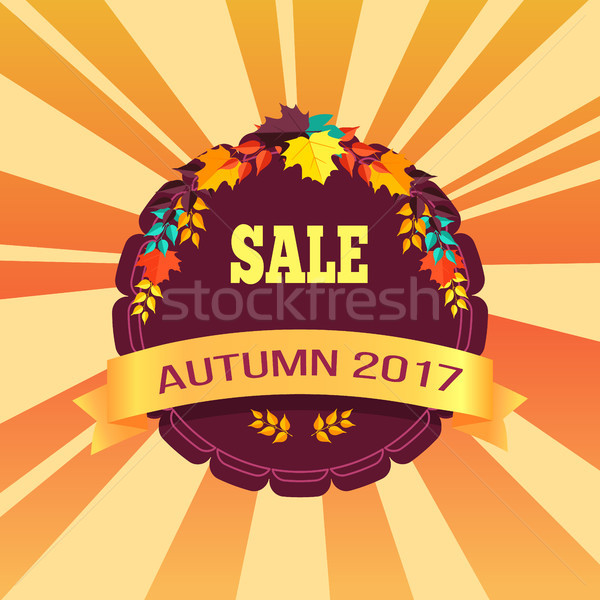 Sale Autumn 2017 Special Offer Promo Poster Leaves Stock photo © robuart