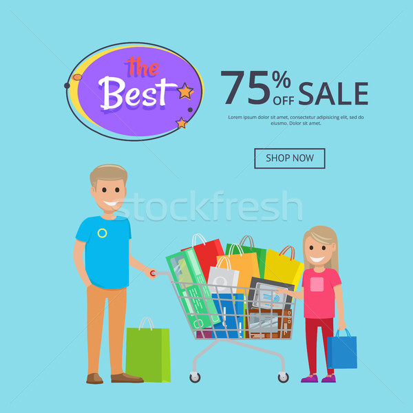 Best Sale 75 Off OnlineShopping Poster with Text Stock photo © robuart