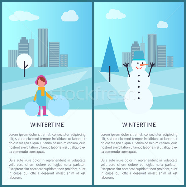 Wintertime Banners Collection Vector Illustration Stock photo © robuart