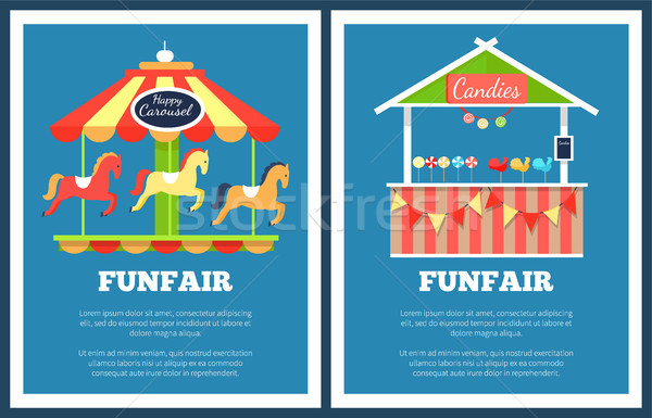 Funfair Set of Two Posters Vector Illustration Stock photo © robuart