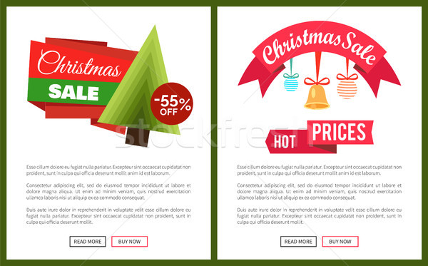 Christmas Sale Buy Now Posters Vector Illustration Stock photo © robuart