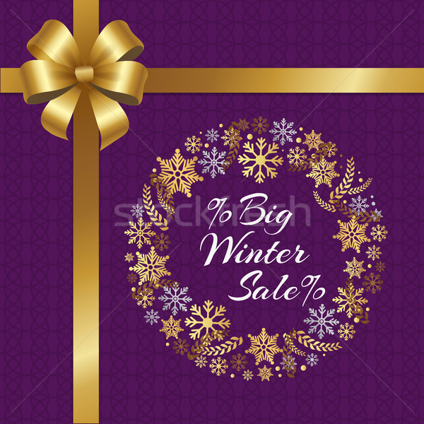 Winter Verkauf Plakat Rahmen Schneeflocken groß Stock foto © robuart