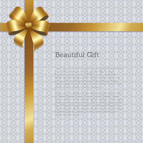 красивой Подарочный сертификат дизайна золото лук углу Сток-фото © robuart