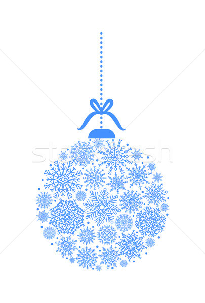 Decorative Christmas Ball Created Blue Snowflakes Stock photo © robuart