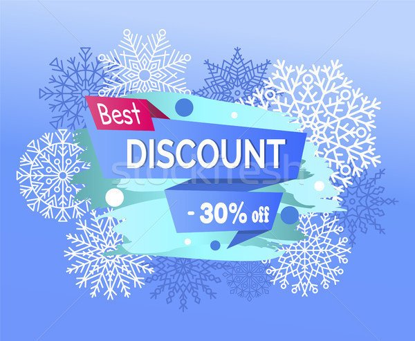 Best Discount 30 Off Promotional Poster Snowflakes Stock photo © robuart