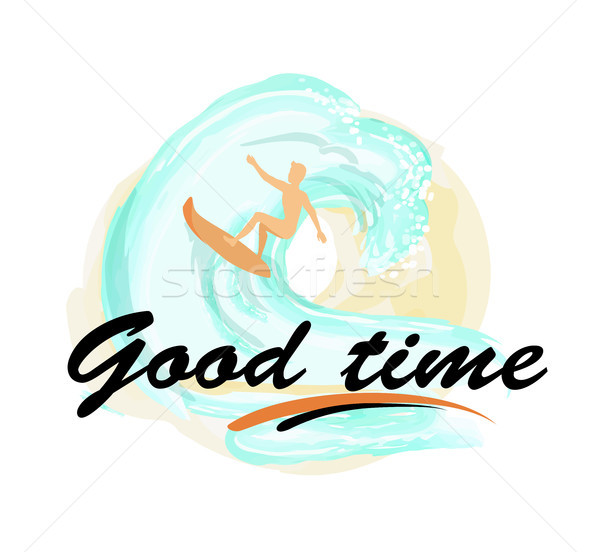 Good Time Background with Man on Surfboard Surfing Stock photo © robuart