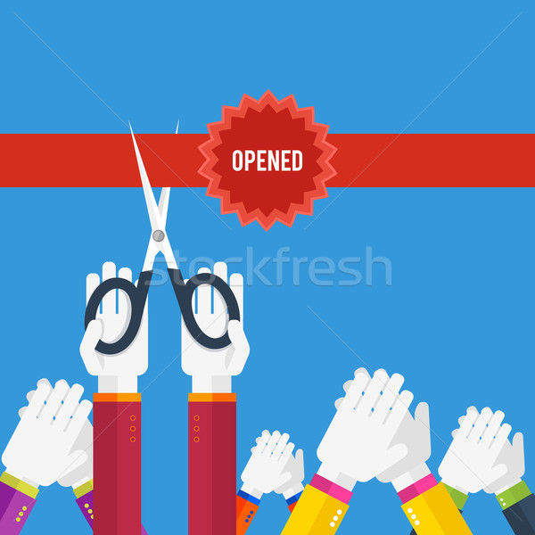 Grand opening - cutting red ribbon Stock photo © robuart